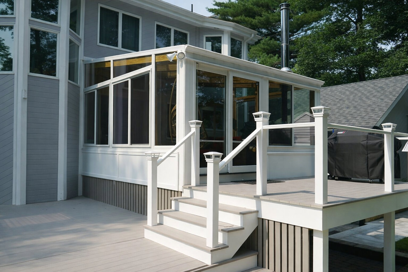 Deck-to-sunroom conversion